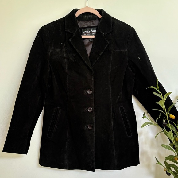 Wilson’s the leather Experts button down Genuine black suede leather jacket - Picture 3 of 8